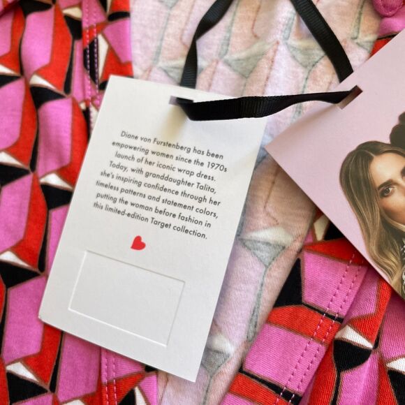 NWT Diane von Furstenberg Collared Sleeveless Pink Geo Jumpsuit Size XL Summer - Picture 9 of 16